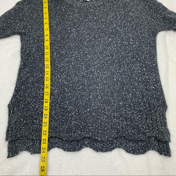 Velvet By Graham & Spencer Gray Scalloped Sweater - Picture 7 of 7